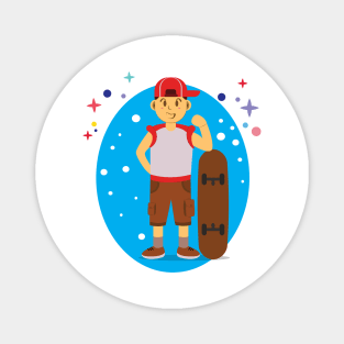 cartoon skateboarder Magnet